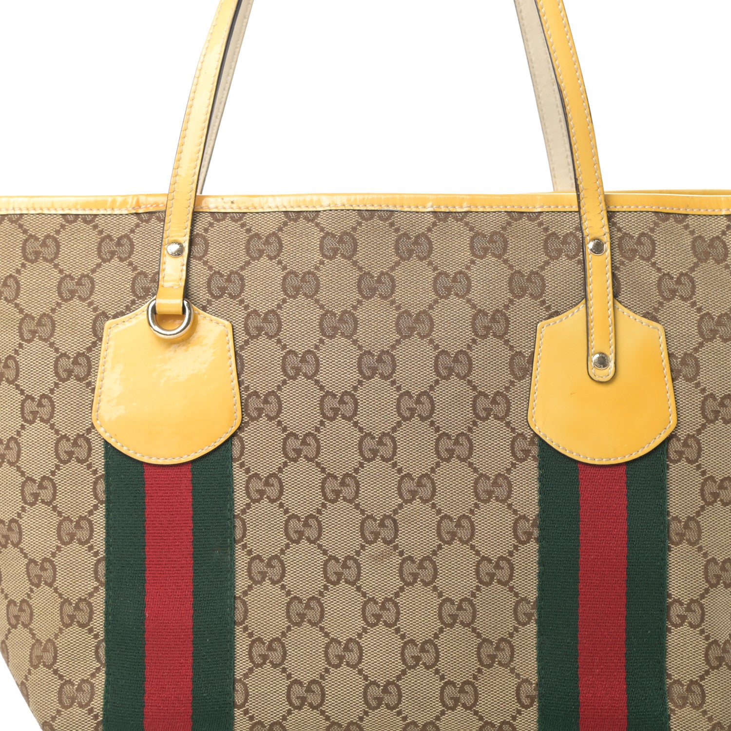 Gucci Monogram Web Medium Jolie Tote Yellow 8 of 17