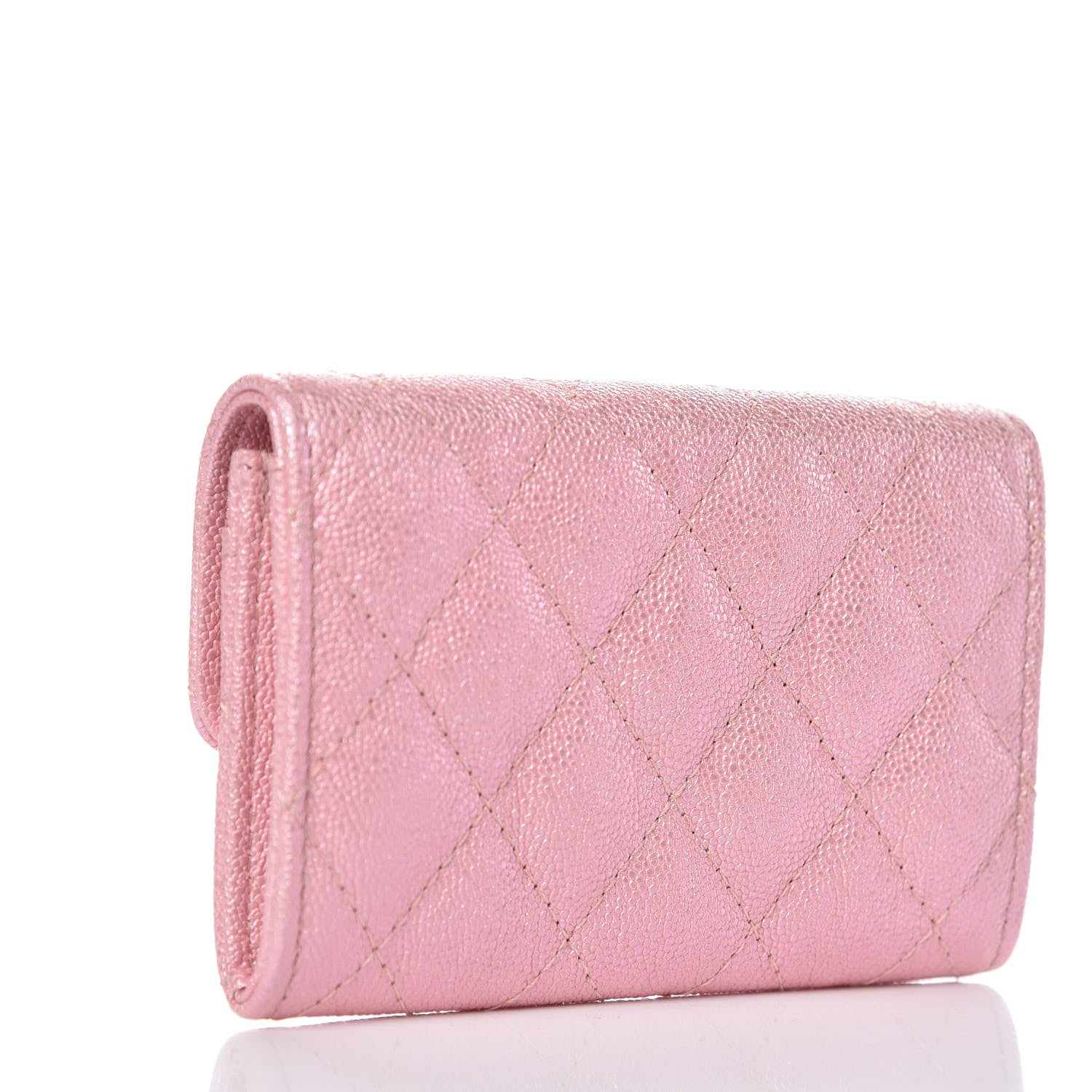 Chanel Iridescent Caviar Quilted Flap Card Holder Rose Pink 3 of 9