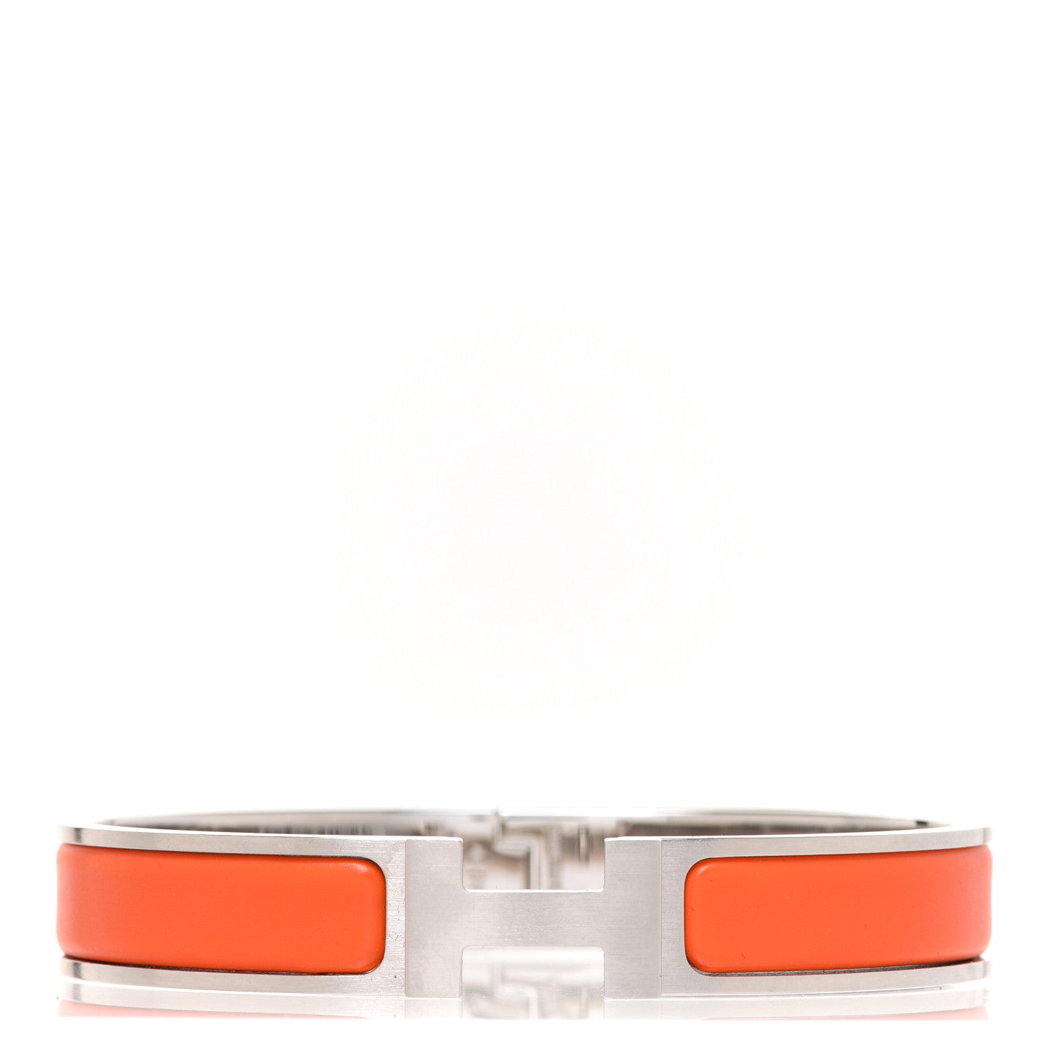 Hermes Matte Enamel Narrow Clic Clac HH Bracelet T6 Orange 1 of 6