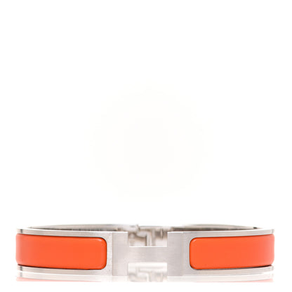 Hermes Matte Enamel Narrow Clic Clac HH Bracelet T6 Orange 1 of 6