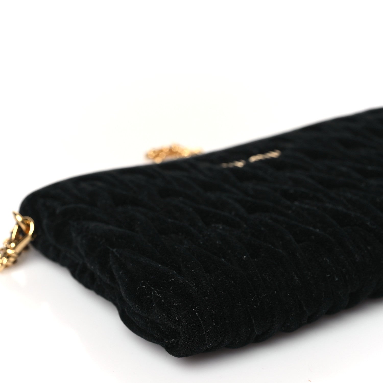Miu Miu Velvet Matelasse Wristlet Black 8 of 9