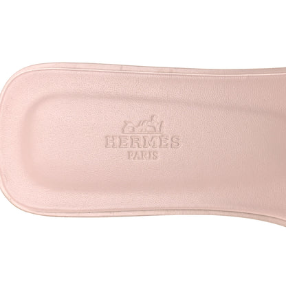 Hermes Box Calfskin Oran Sandals 39.5 Rose Pale 7 of 10