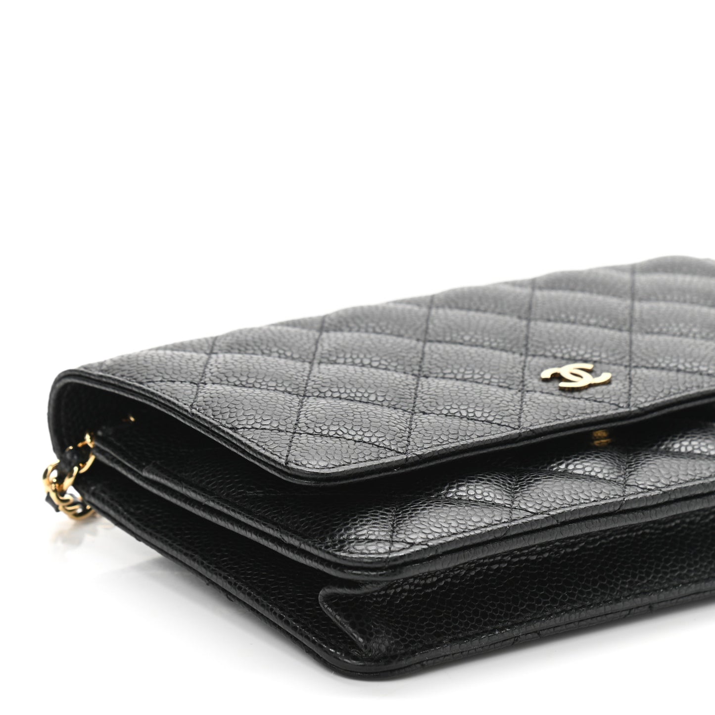Caviar Quilted Wallet On Chain WOC Black
