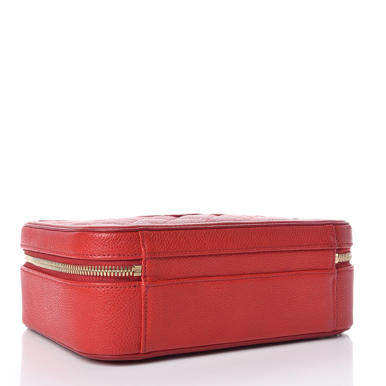 Chanel Caviar Quilted Medium CC Filigree Vanity Case Red 4 of 11