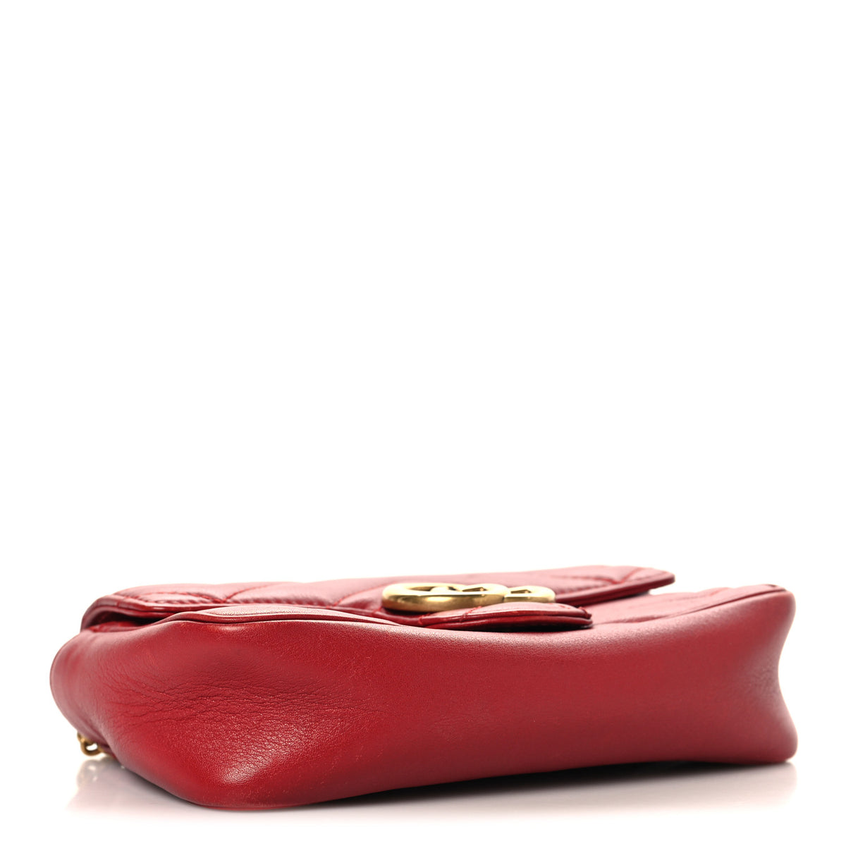 Gucci Calfskin Matelasse Super Mini GG Marmont Shoulder Bag Hibiscus Red 4 of 14