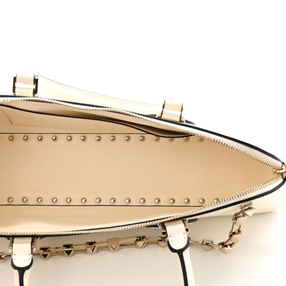 Valentino Garavani Smooth Calfskin Rockstud East West Top Handle Bag Ivory 5 of 10