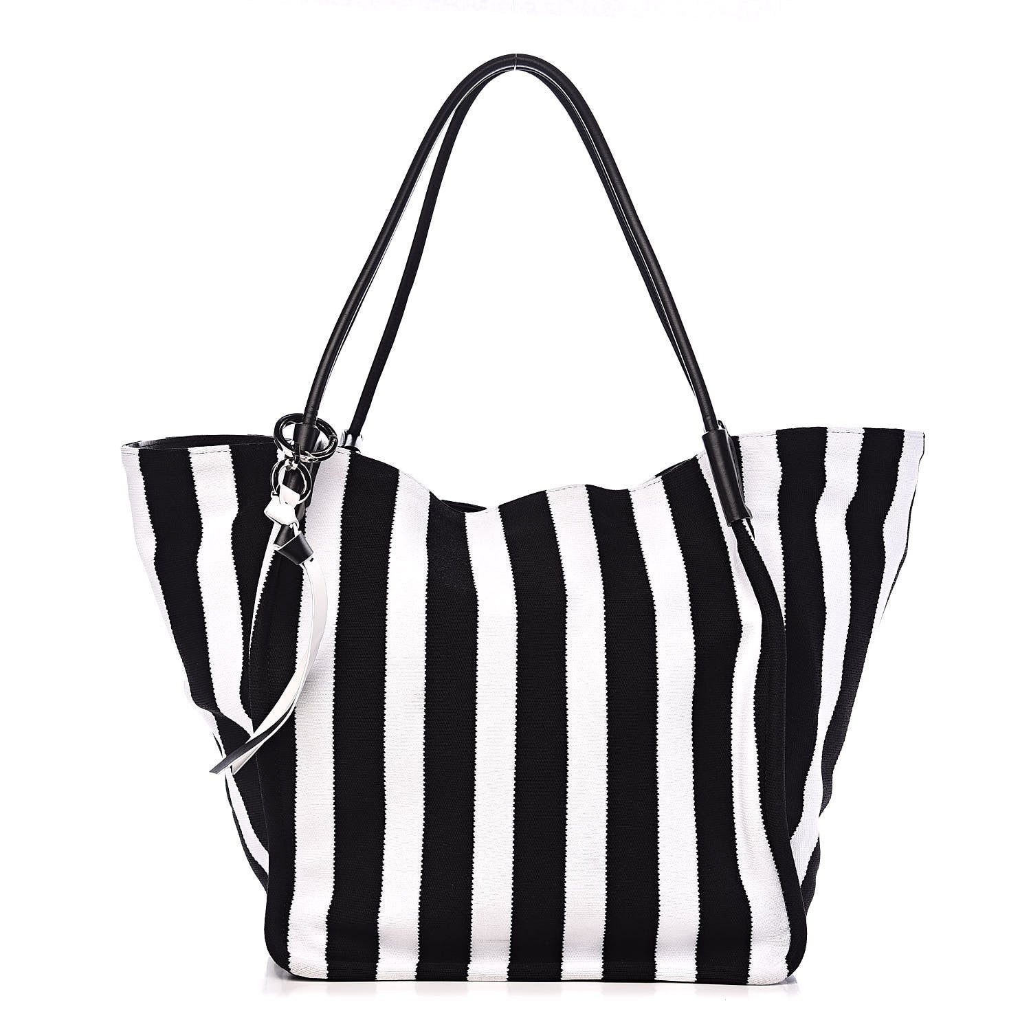 Proenza Schouler Knit Stripes Extra Large Tote Black Ecru 1 of 12