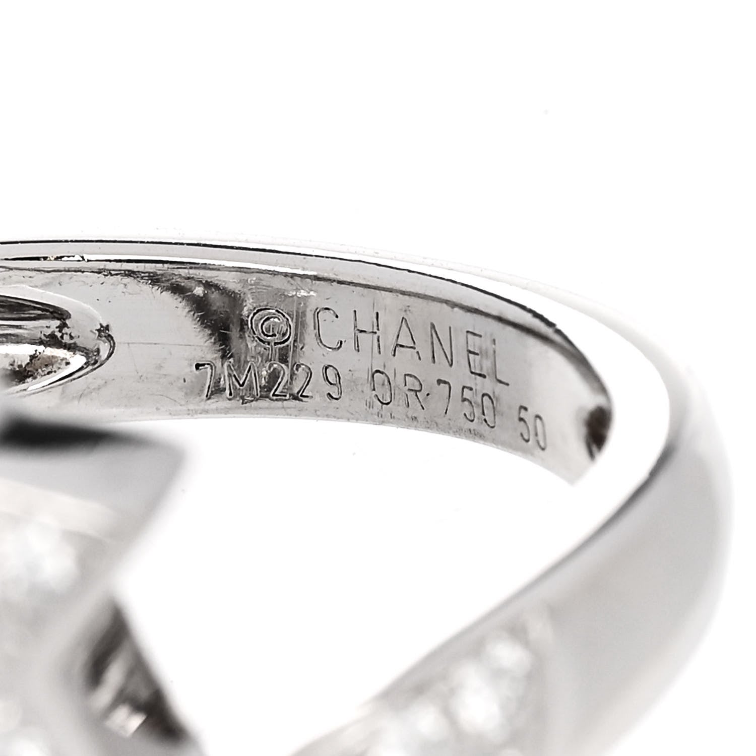 Chanel 18K White Gold Diamond Comete Geode Ring 50 5.25 4 of 4