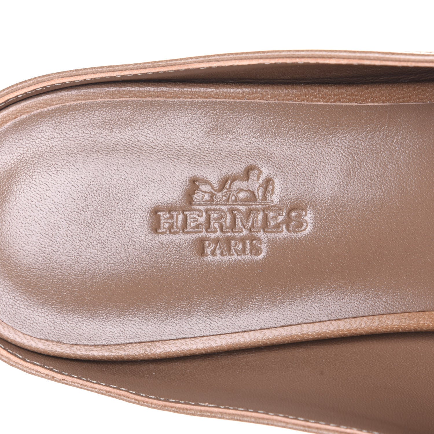 Hermes Goatskin Rivoli Mules 37 Havane 9 of 11