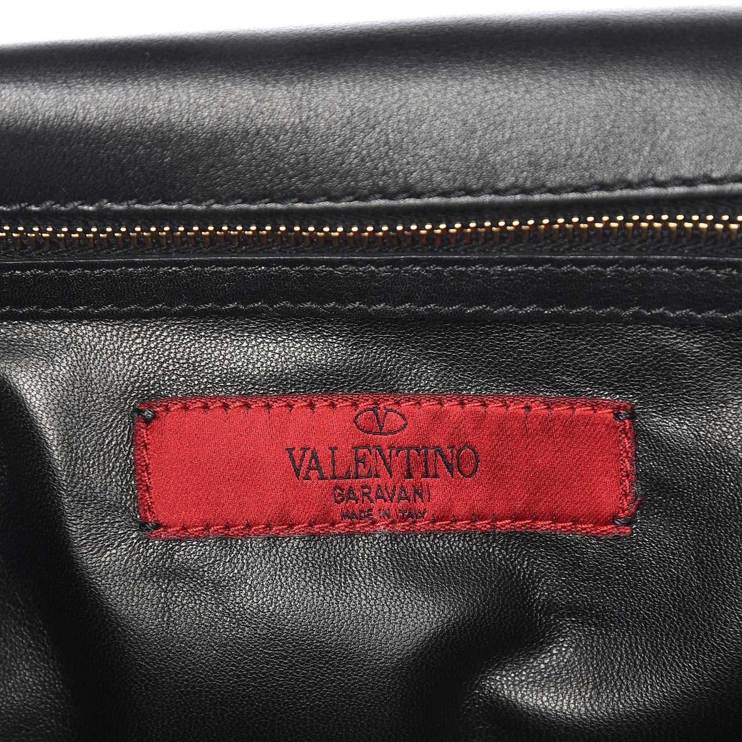 Vitello Rockstud Turnlock Metal Chain Shoulder Bag Black