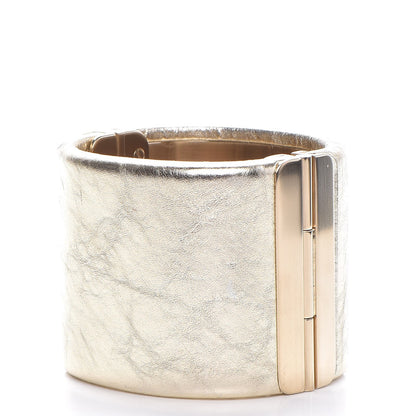 Chanel Metallic Lambskin CC Cuff Gold 5 of 7