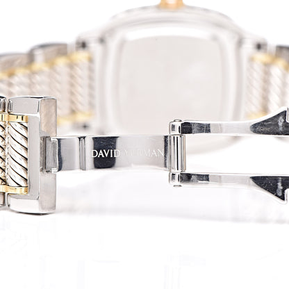David Yurman Stainless Steel 18K Yellow Gold Diamond Mother of Pearl 25mm Thoroughbred Quartz Watch 6 of 8