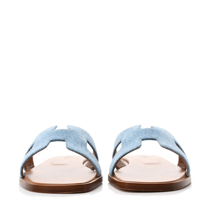 Hermes Denim Canvas Oran Sandals 36 Bleu Clair 3 of 11