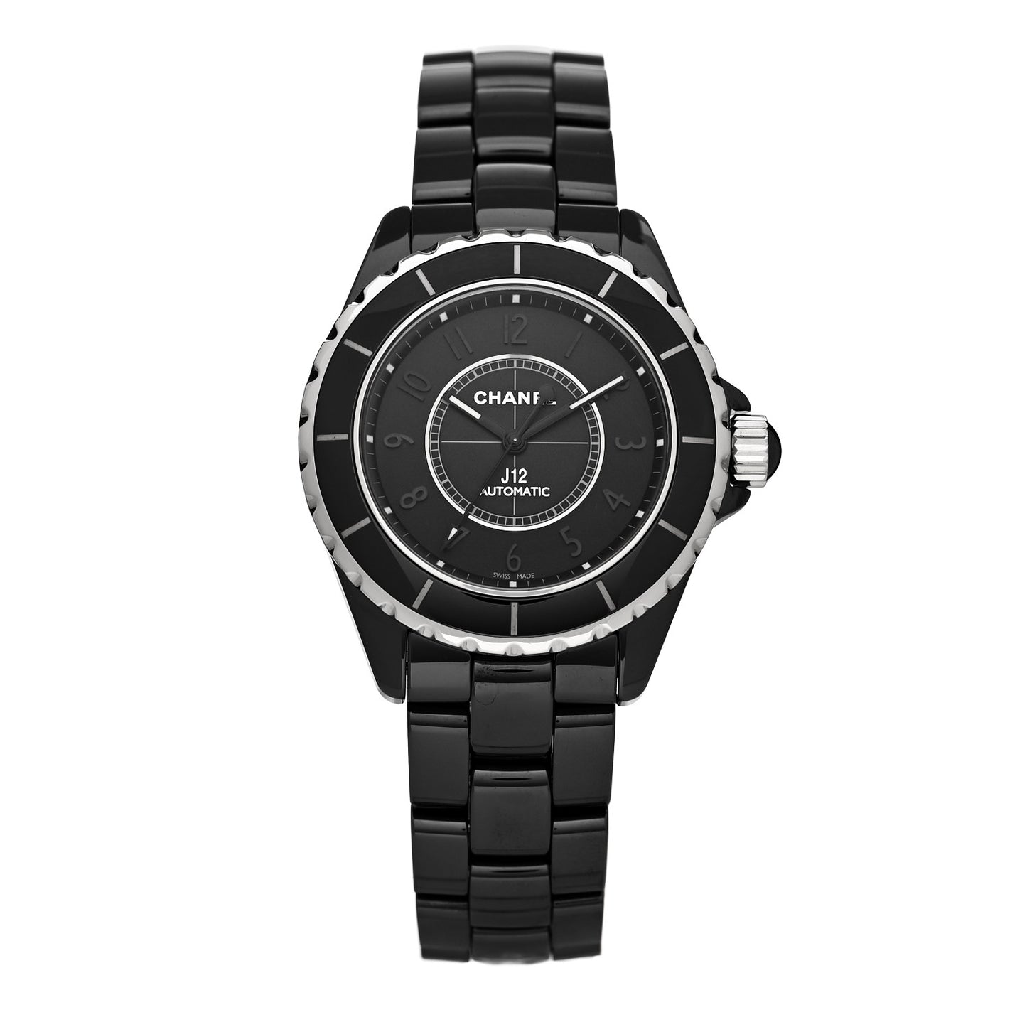 Stainless Steel Ceramic 38mm J12 Phantom Automatic Watch Black