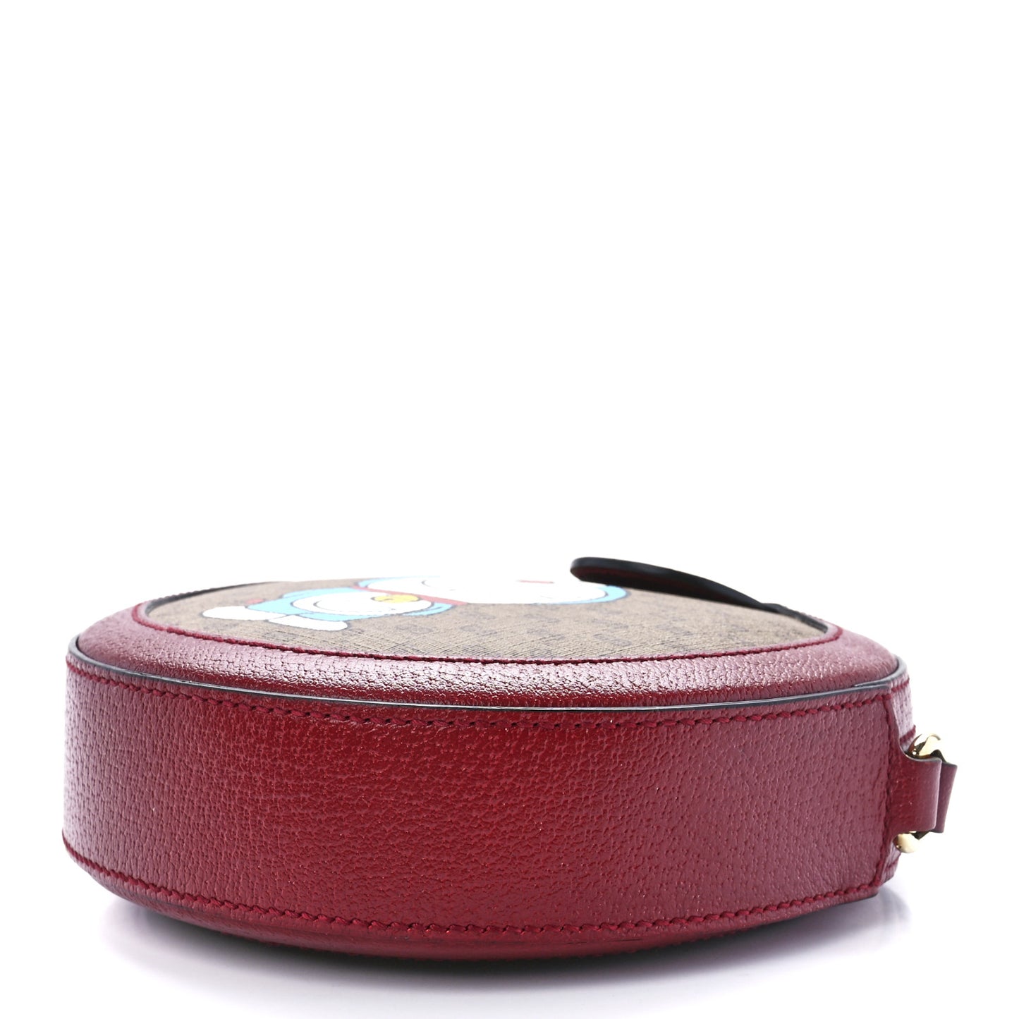 X DORAEMON Mini Vintage GG Supreme Monogram Mini Round Shoulder Bag Beige Cherry Red