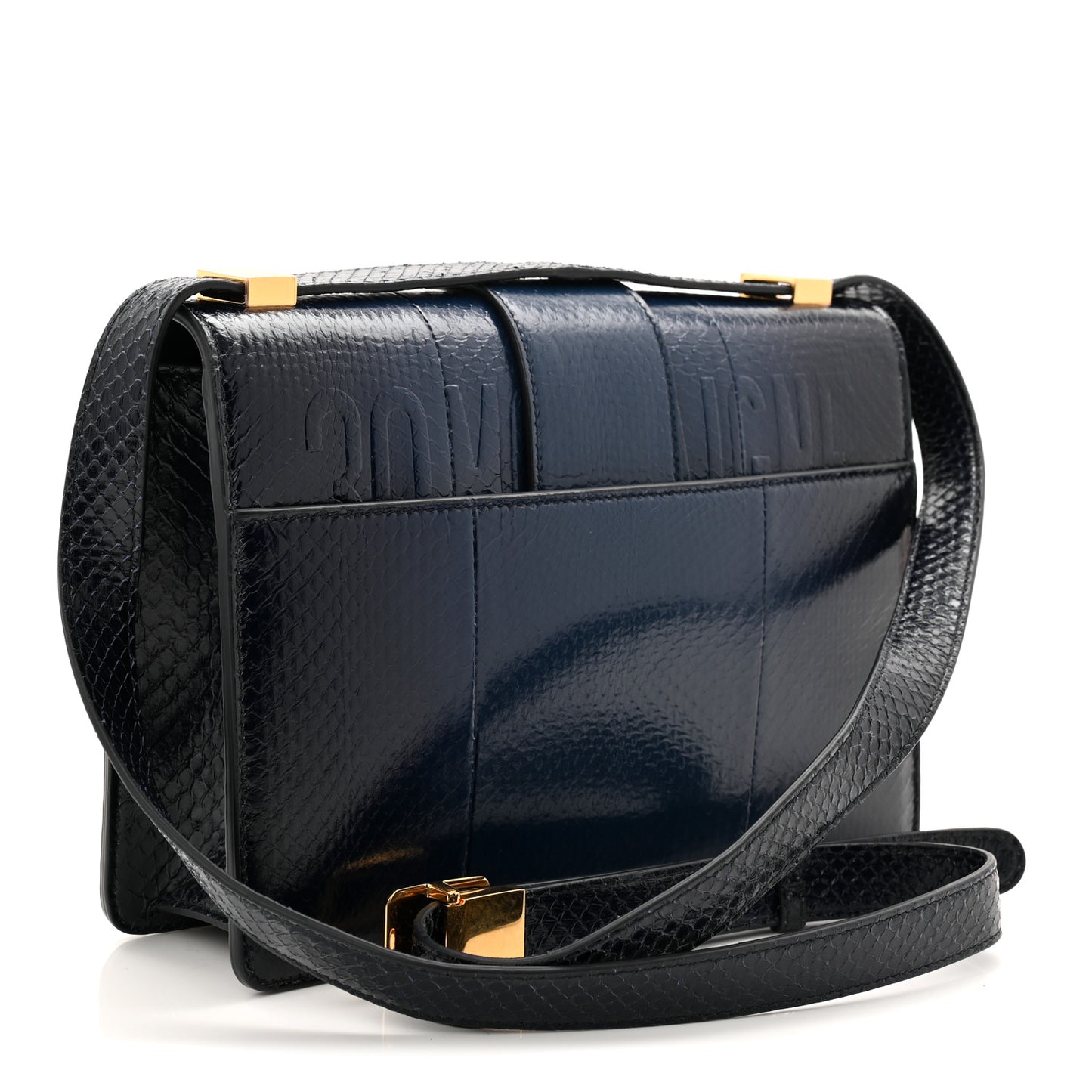 Snakeskin 30 Montaigne Flap Bag Blue