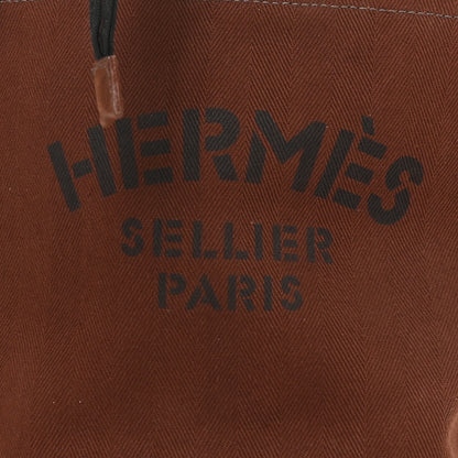 Hermes Natural Barenia Toile Sac De Pansage Grooming Bag 8 of 10