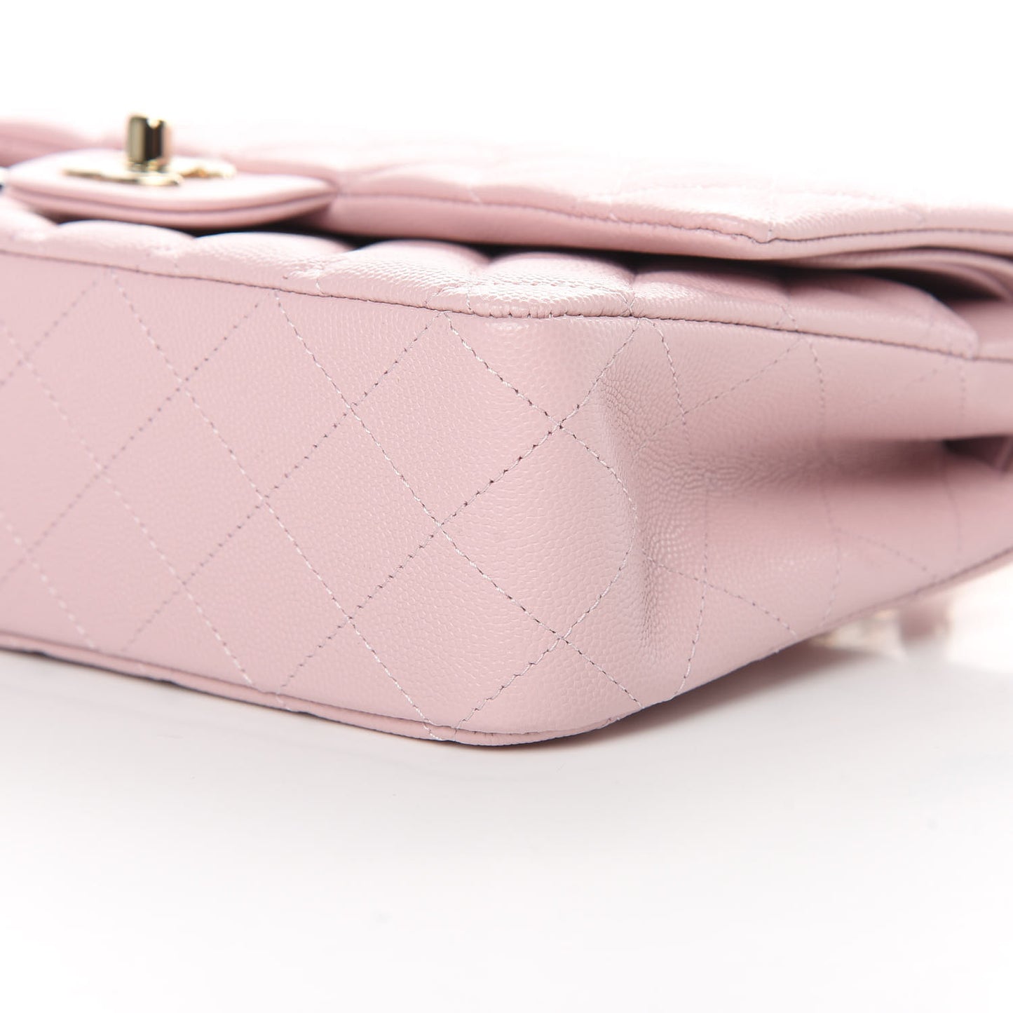 Caviar Quilted Medium Double Flap Light Pink