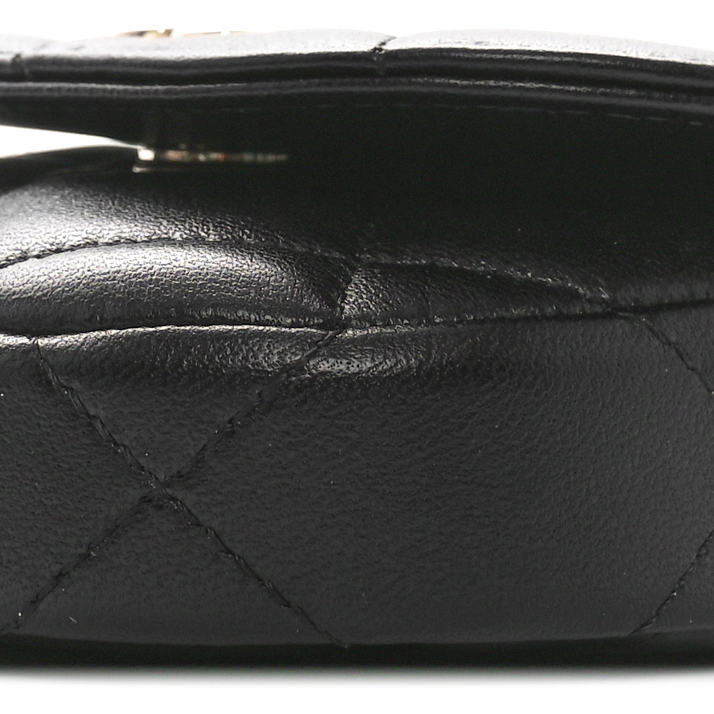 Lambskin Quilted Pearl Top Handle Clutch With Chain Black