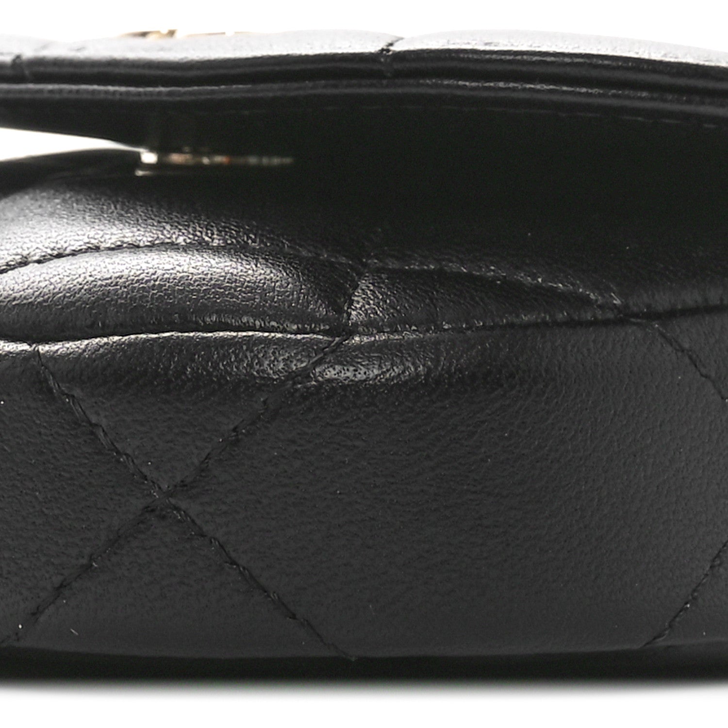 Chanel Lambskin Quilted Pearl Top Handle Clutch With Chain Black 12 of 13