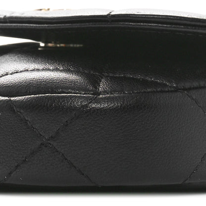 Chanel Lambskin Quilted Pearl Top Handle Clutch With Chain Black 12 of 13
