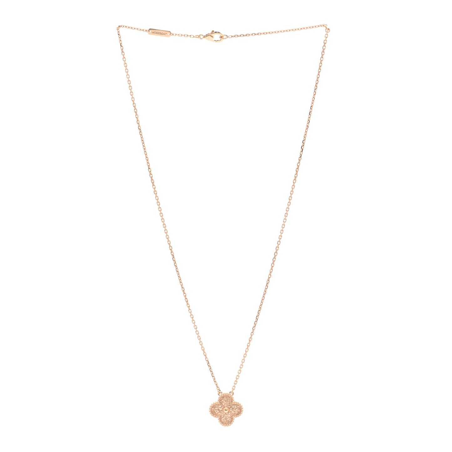 18K Rose Gold Vintage Alhambra Pendant Necklace