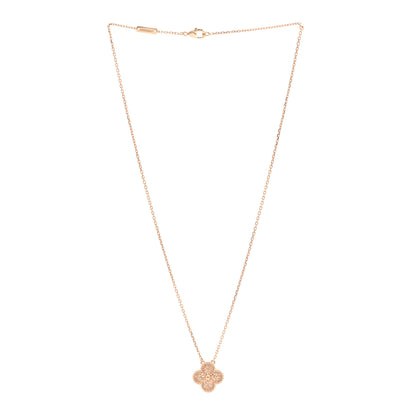 Van Cleef & Arpels 18K Rose Gold Vintage Alhambra Pendant Necklace 3 of 6