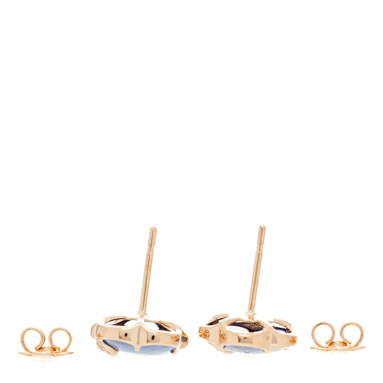 Pasquale Bruni 18K Rose Gold Diamond Lapis White Agate Doublet Petit Joli Earrings 3 of 5