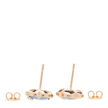 Pasquale Bruni 18K Rose Gold Diamond Lapis White Agate Doublet Petit Joli Earrings 3 of 5
