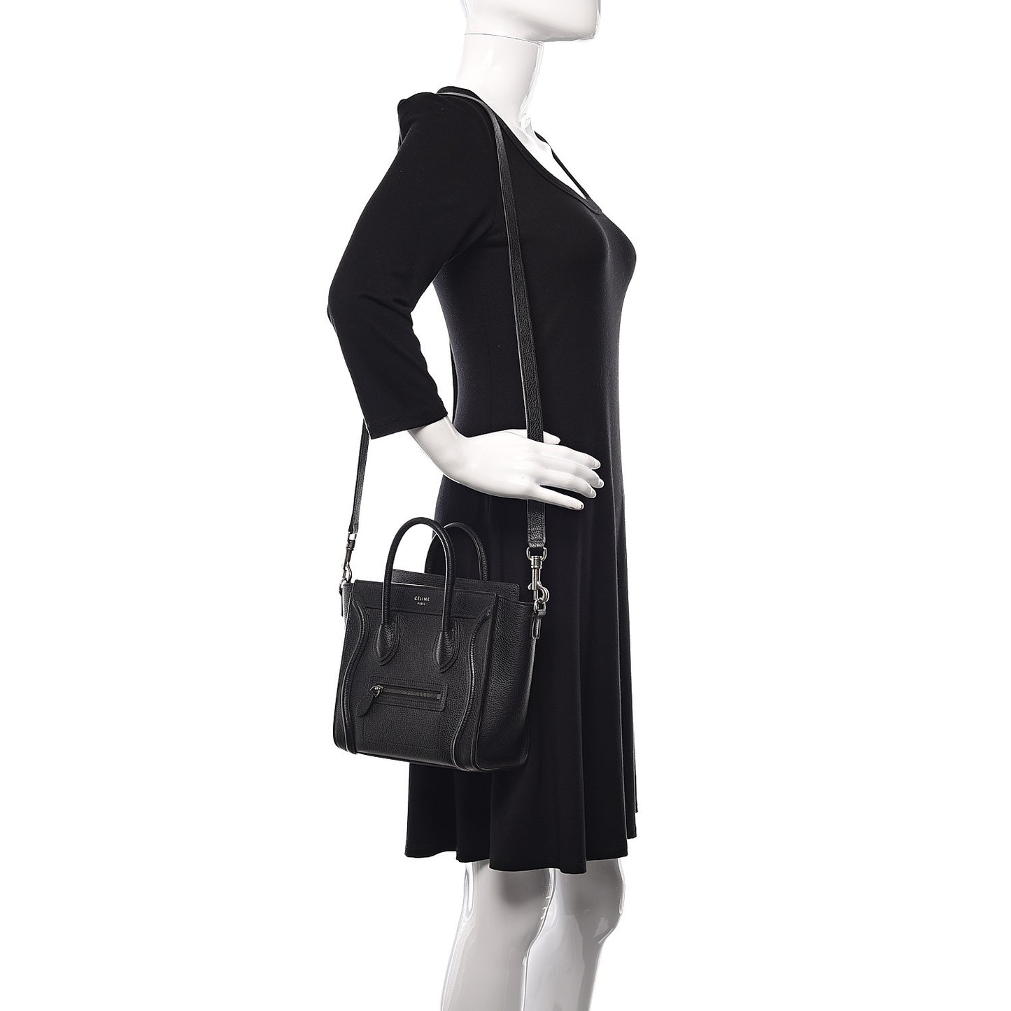 Drummed Calfskin Nano Luggage Black