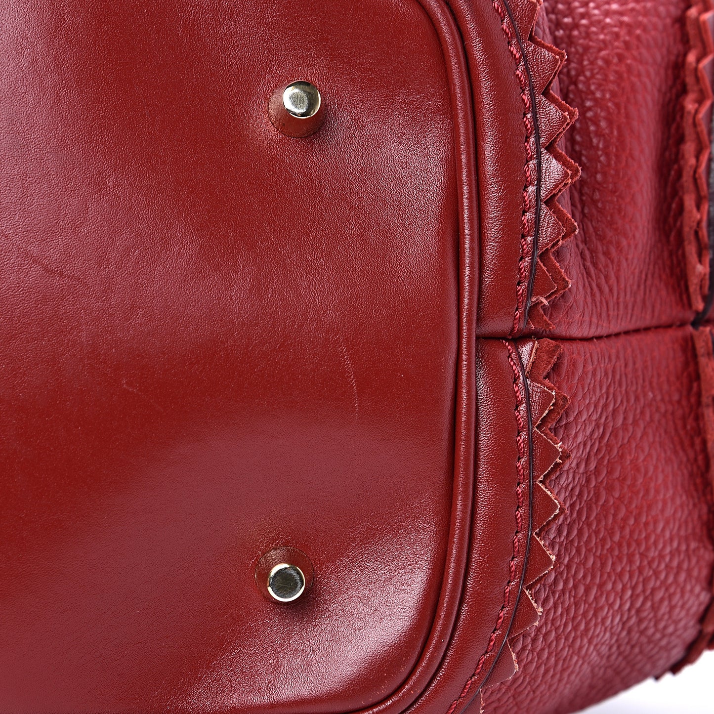 Grainy Calfskin Suede Prorsum Tassel Satchel Red