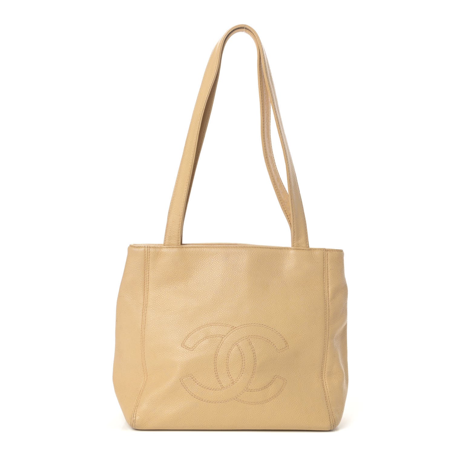 Chanel Caviar CC Shoulder Bag Beige 1 of 10