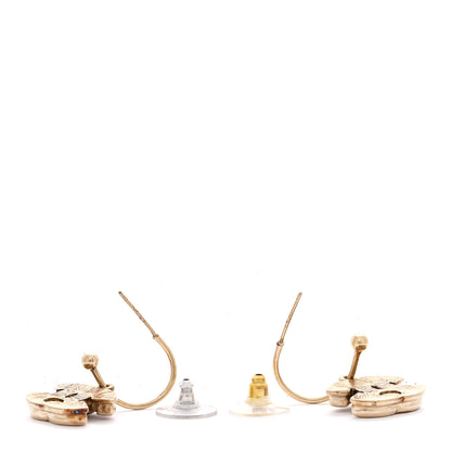 Chanel Enamel CC Drop Earrings Gold Red 3 of 4