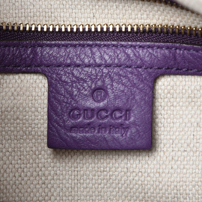 Gucci Pebbled Calfskin Medium Soho Shoulder Bag Shine Purple 6 of 7