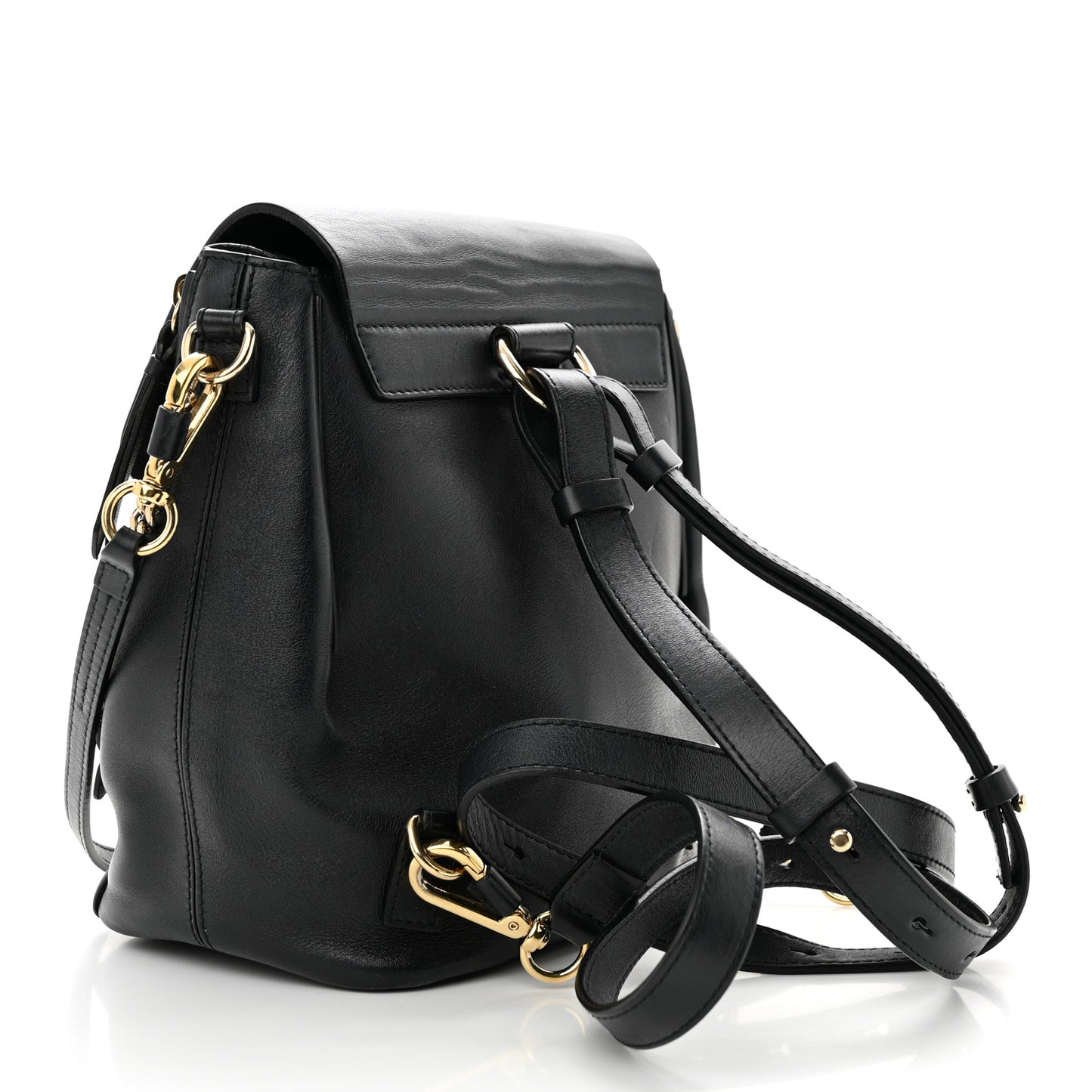 Calfskin Quilted Medium Faye Backpack Black