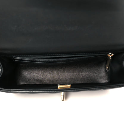Chanel Lambskin Quilted Mini Top Handle Rectangular Flap Black 5 of 12