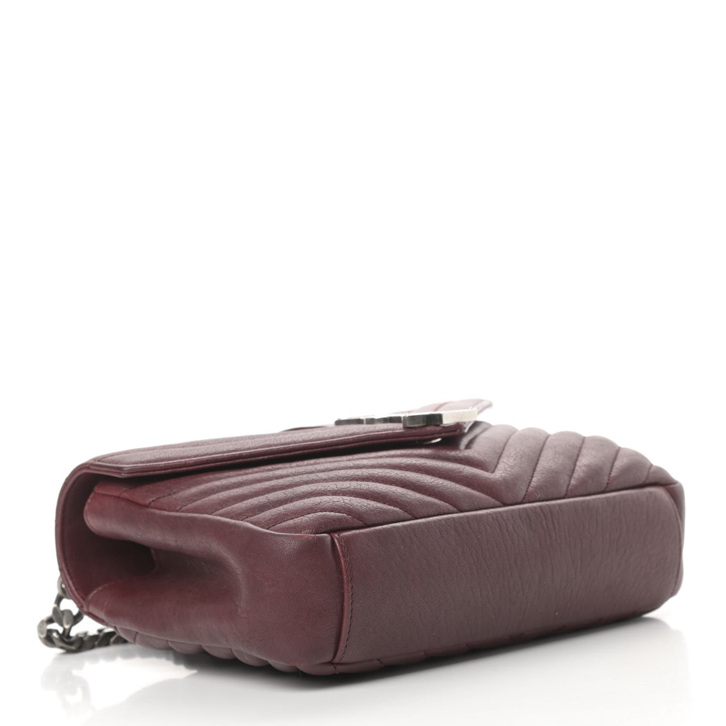 Sheepskin Matelasse Chevron Monogram Medium College Bag Rouge Legion