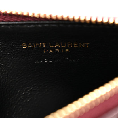 Saint Laurent Monogram Grain de Poudre 5 Fragments Zip Pouch Card Holder Palissandre 6 of 8