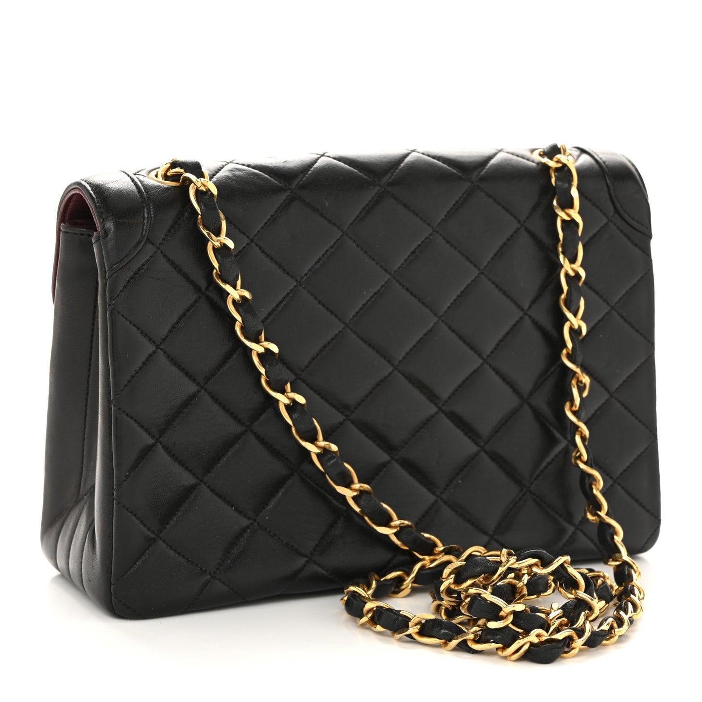 Lambskin Quilted Small Single Flap Black
