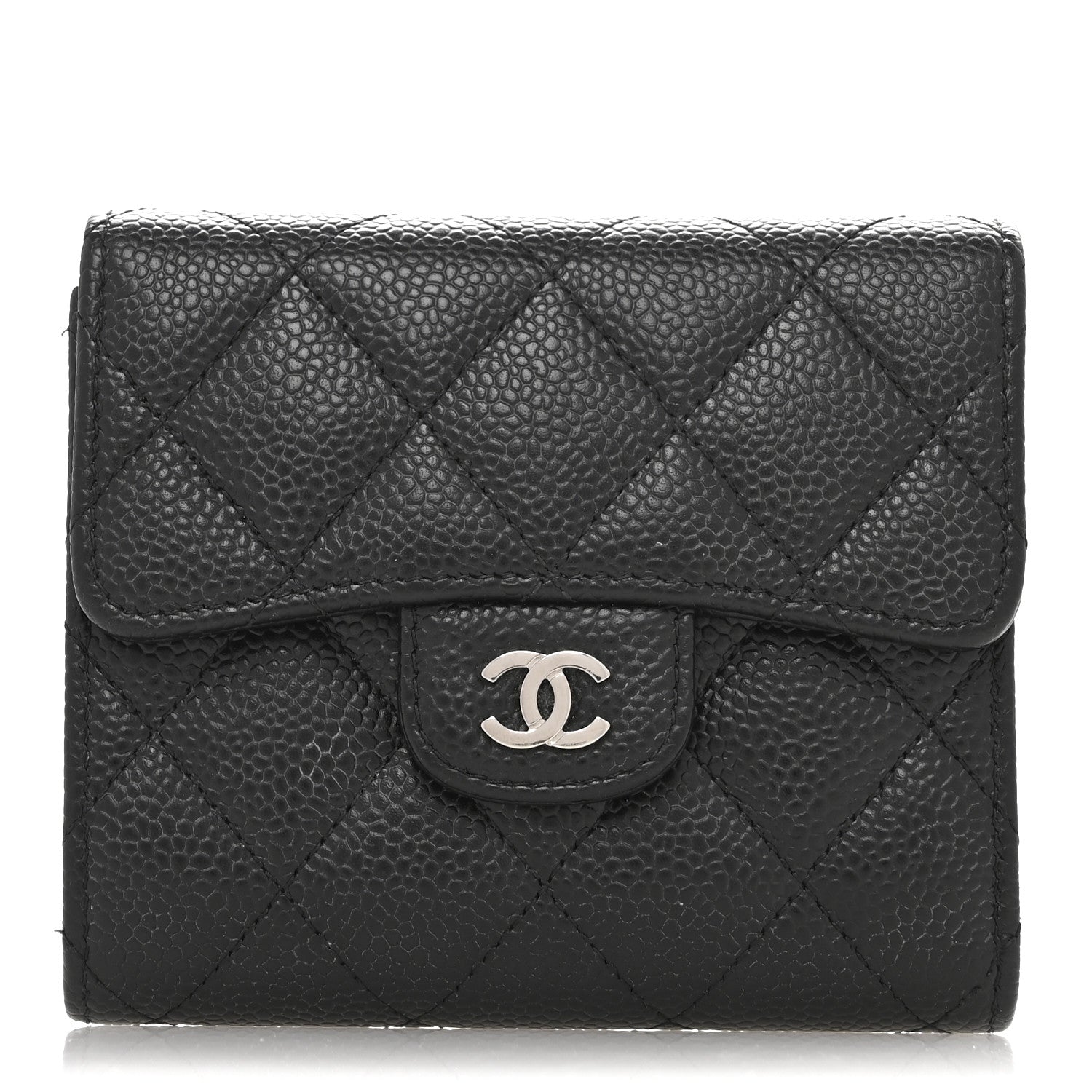 Chanel Caviar Quilted Compact Flap Wallet Black 1 of 6