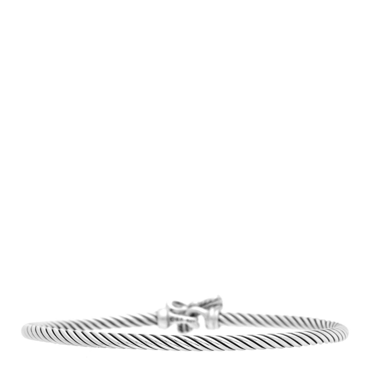 David Yurman Sterling Silver Diamond Bow Cable Collectibles Bracelet 3 of 4