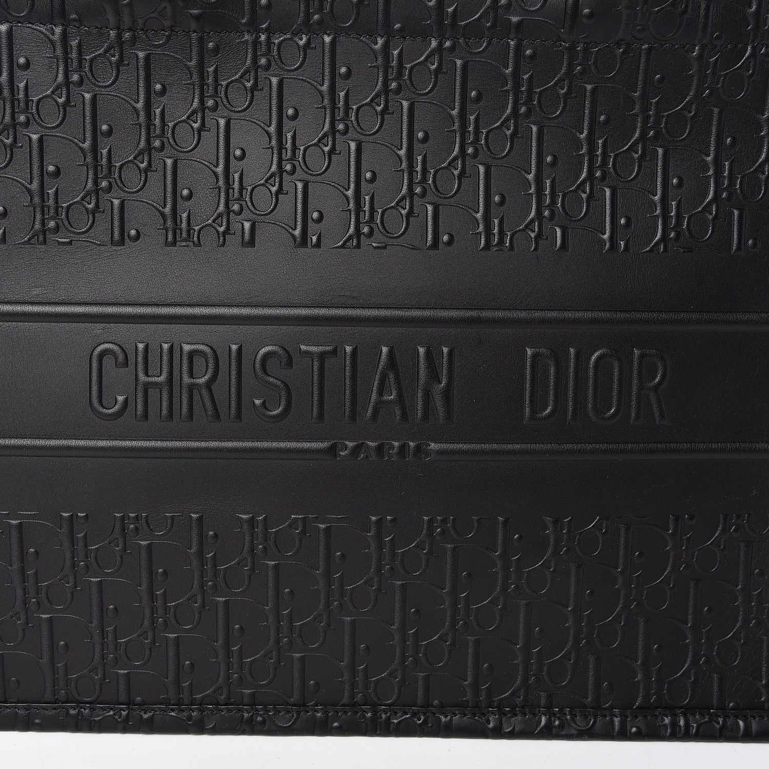 Christian Dior Oblique Calfskin Embossed Medium Book Tote Black 10 of 10