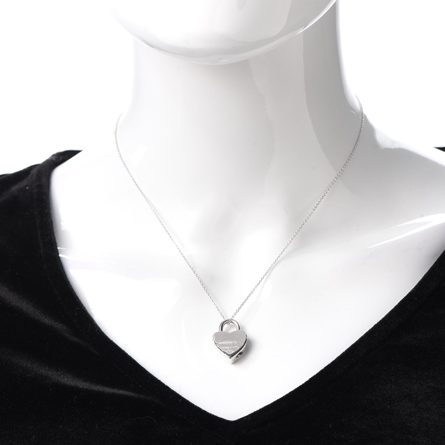 Tiffany Sterling Silver Return to Heart Lock Pendant Necklace 2 of 4