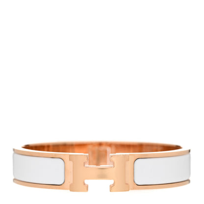 Hermes Enamel Narrow Clic Clac H Bracelet PM White 1 of 5