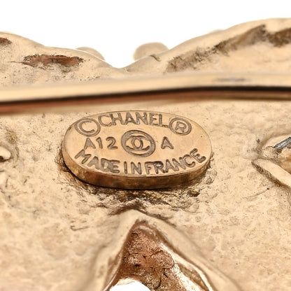 Chanel Crystal CC Brooch Pin Gold 3 of 3