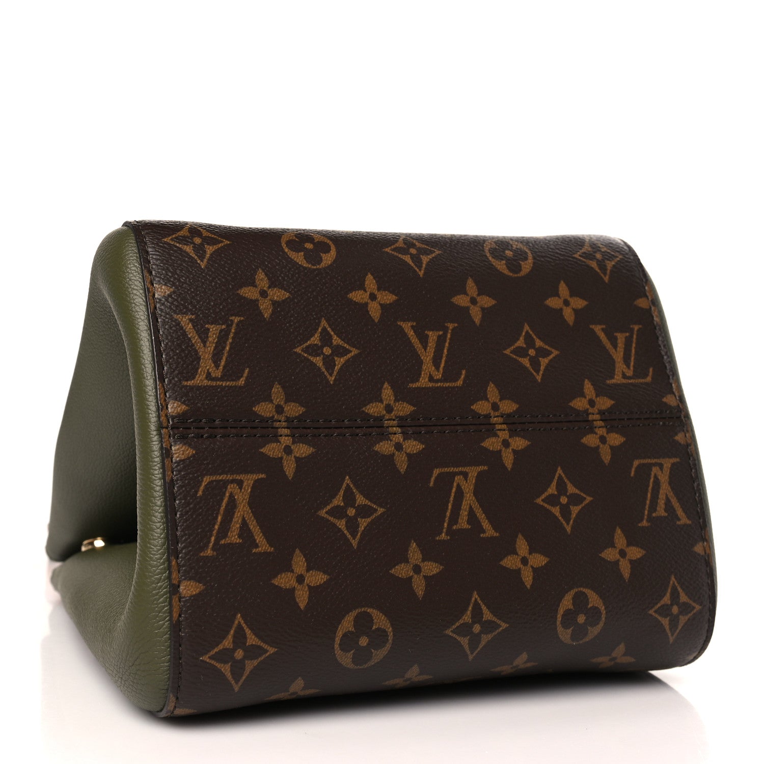 Louis Vuitton Calfskin Monogram Fold Tote PM Cream Khaki Black 4 of 8