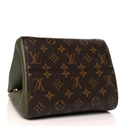 Louis Vuitton Calfskin Monogram Fold Tote PM Cream Khaki Black 4 of 8