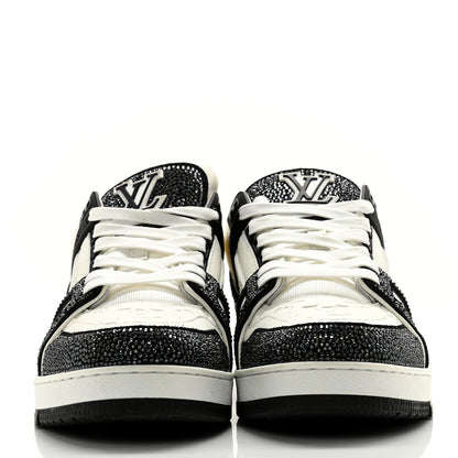 Louis Vuitton Calfskin Monogram Crystal Mens LV Trainer Sneakers 9.5 Black 2 of 9