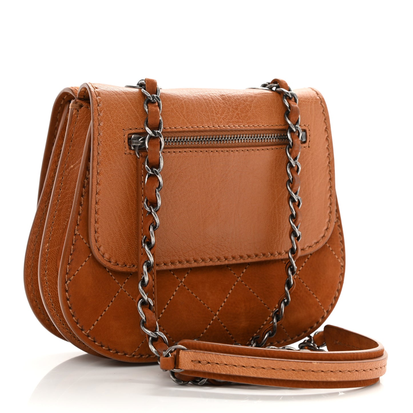Suede Coco Twin Small Flap Marron