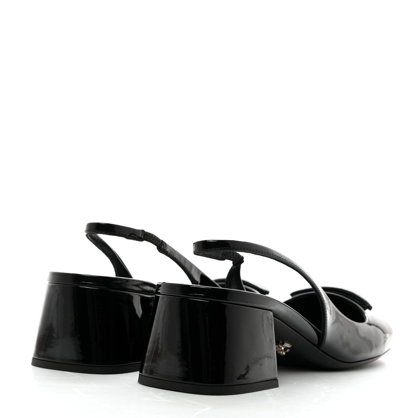 Patent Triangle Logo Slingback Pumps 37 Cipria